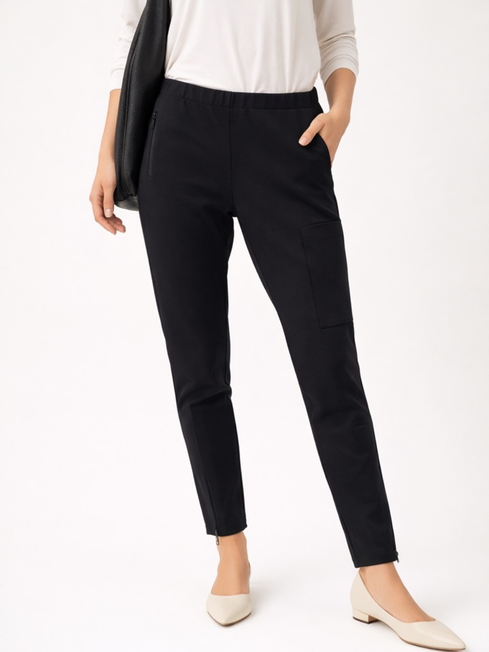 WAYF Black Tailored Pants | Size L | Stretch | Excellent Condition